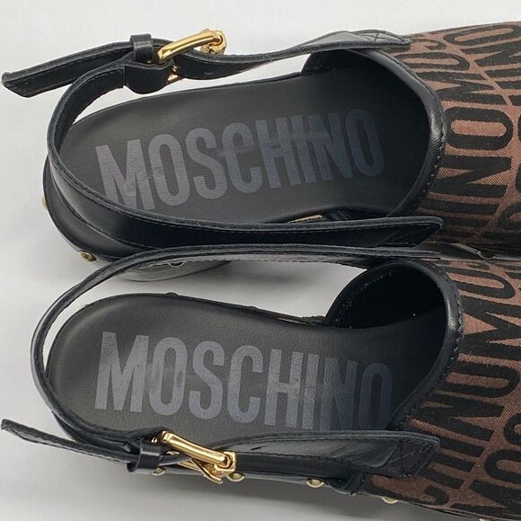 Moschino Brown and Black Clogs - Picture 6 of 14